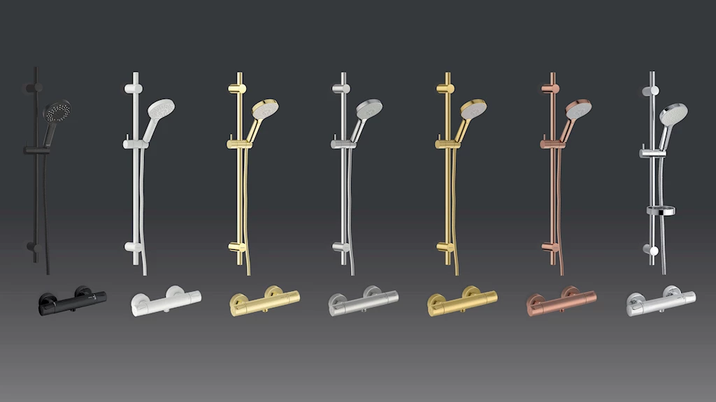 Silhouet Flex dusjsett, messing Silhouet Flex dusjsett, messing